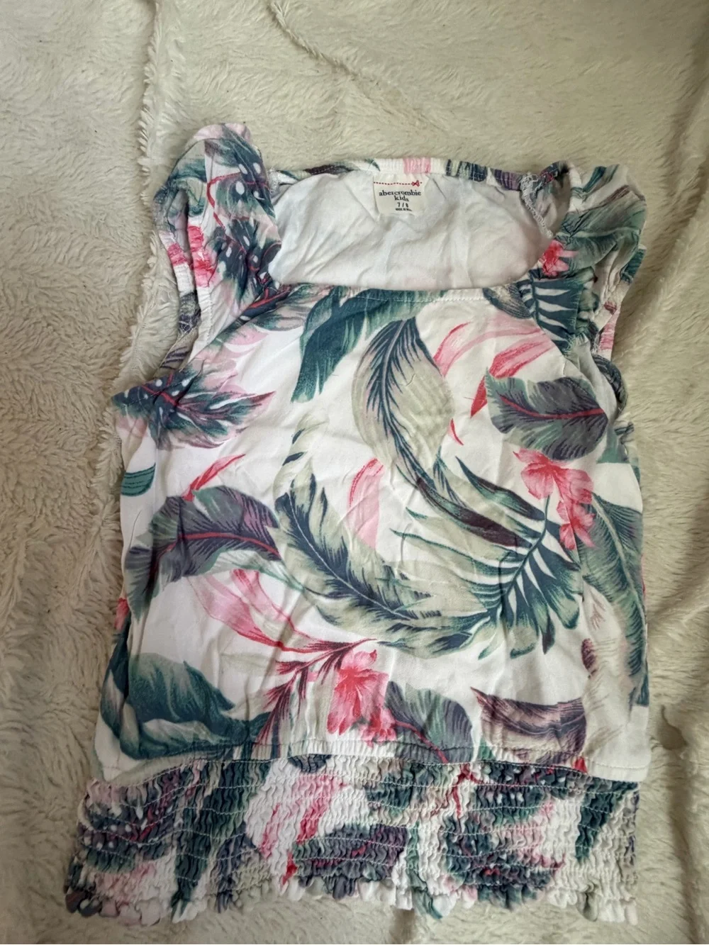 Abercrombie Kids Girls Tropical Floral Print Smocked Skirt Set Size 7-8